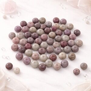 50 Lepidolite 6mm Roundel Gemstone Beads Center Drilled Jewelry Making Lot